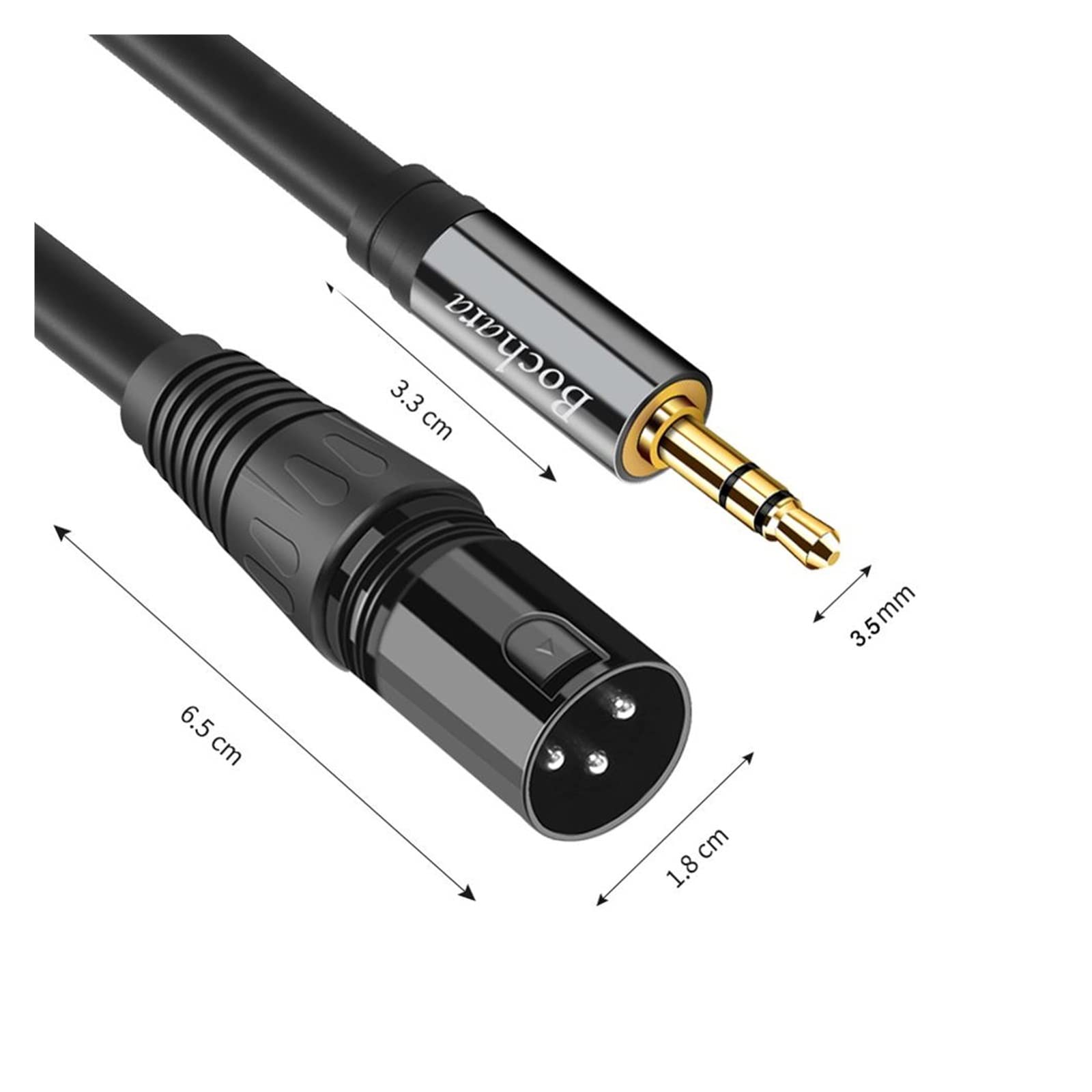 Cavo ausiliario audio da 3,5 mm jack stereo maschio a doppio XLR maschio OFC lamina + mezclador de altavoces trenzado 1,5m 3m 5m(1.5m)