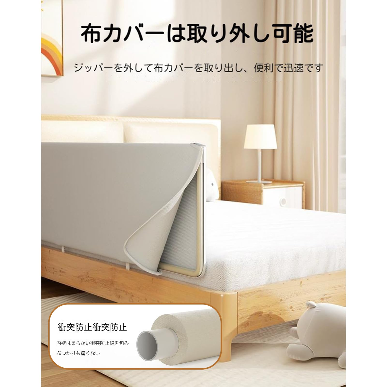 Amazon.co.jp: ベッドフェンス 折りたたみ式 ベッドガード ベビー用