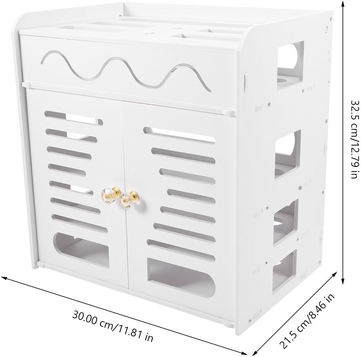 Cabilock Router Storage Box 12.8 Inch Plastic Wifi Hider Box with Lid Cable Organizer for Modem and Cord Management at Home Networking image 2