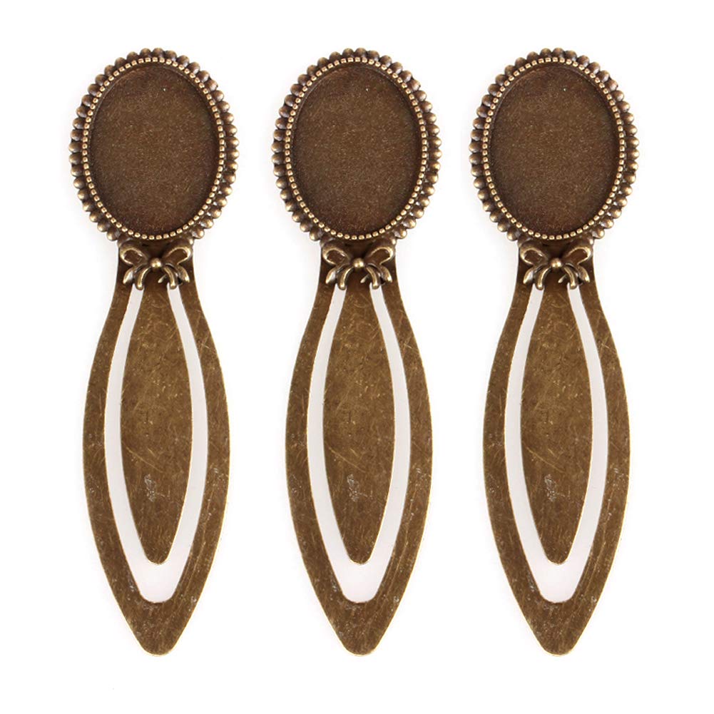 Marque-pages bronze antique Fashewelry avec support cabochon 25x18mm pour création