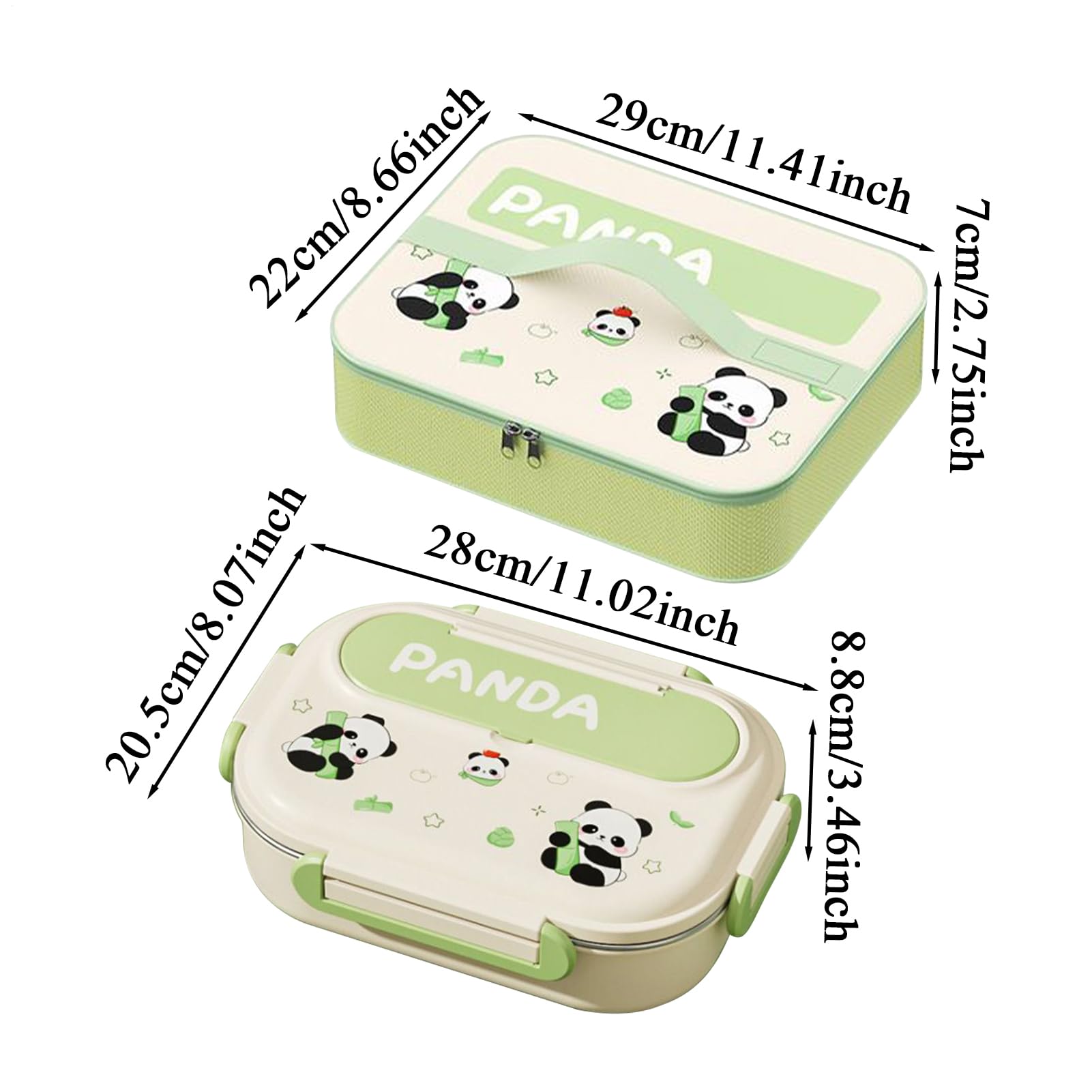 Lunch Kit - Izolacja z kreskówką | Stal nierdzewna Ze Sztućcami Do Szkoły Biura Podróży Piknik Kemping Piesze Wycieczki