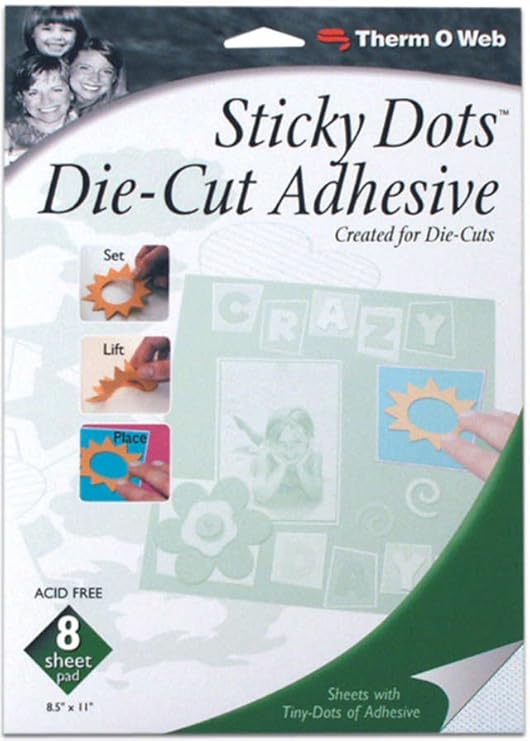 Sticky Dot Die-Cut Adhesive Sheets-8.5x11 8/Pkg