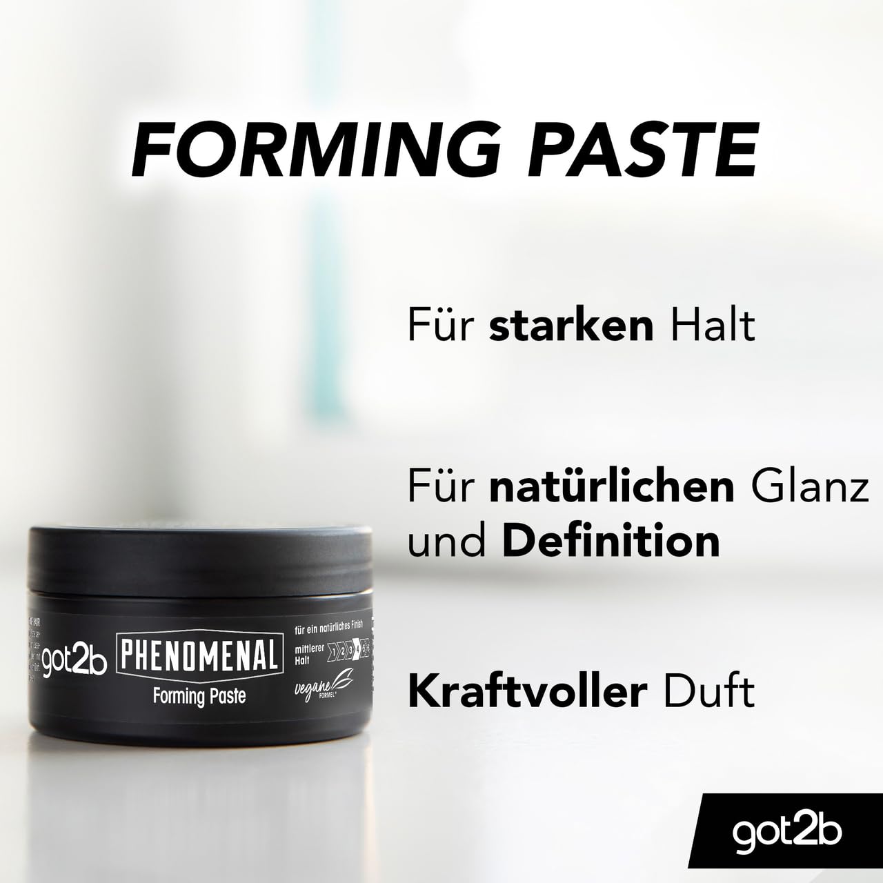got2b Schwarzkopf Phenomenal Forming Paste Halt 3 (6x 100 ml), Haarwax für Männer verleiht einen phenomenalen Barbershop Style, Styling Gel für starken Halt & natürlichen Glanz