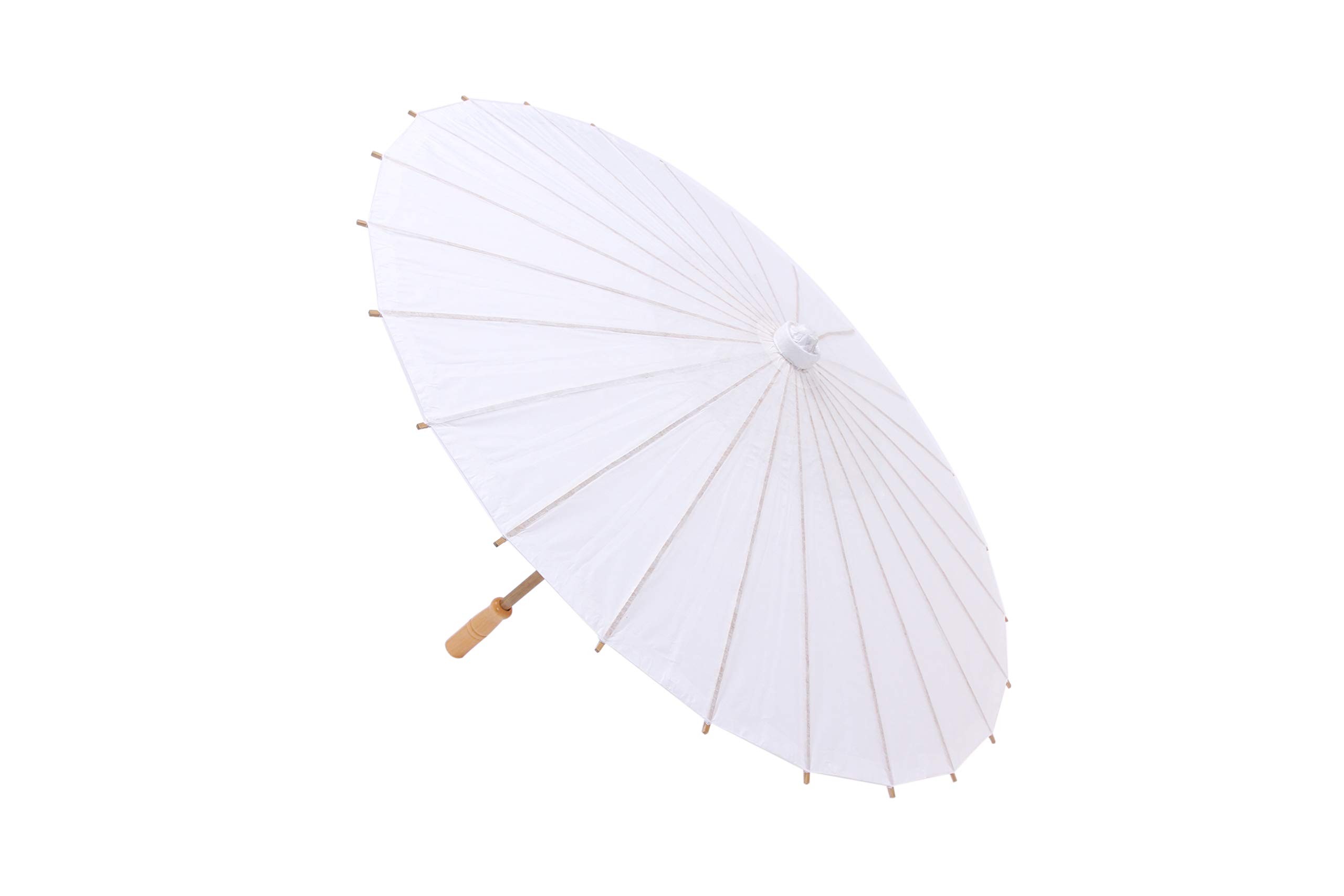 DISOK Lote de 10 Parasoles Papel Bambú Bodas Blancos - Sombrillas para Bodas Chinas Color