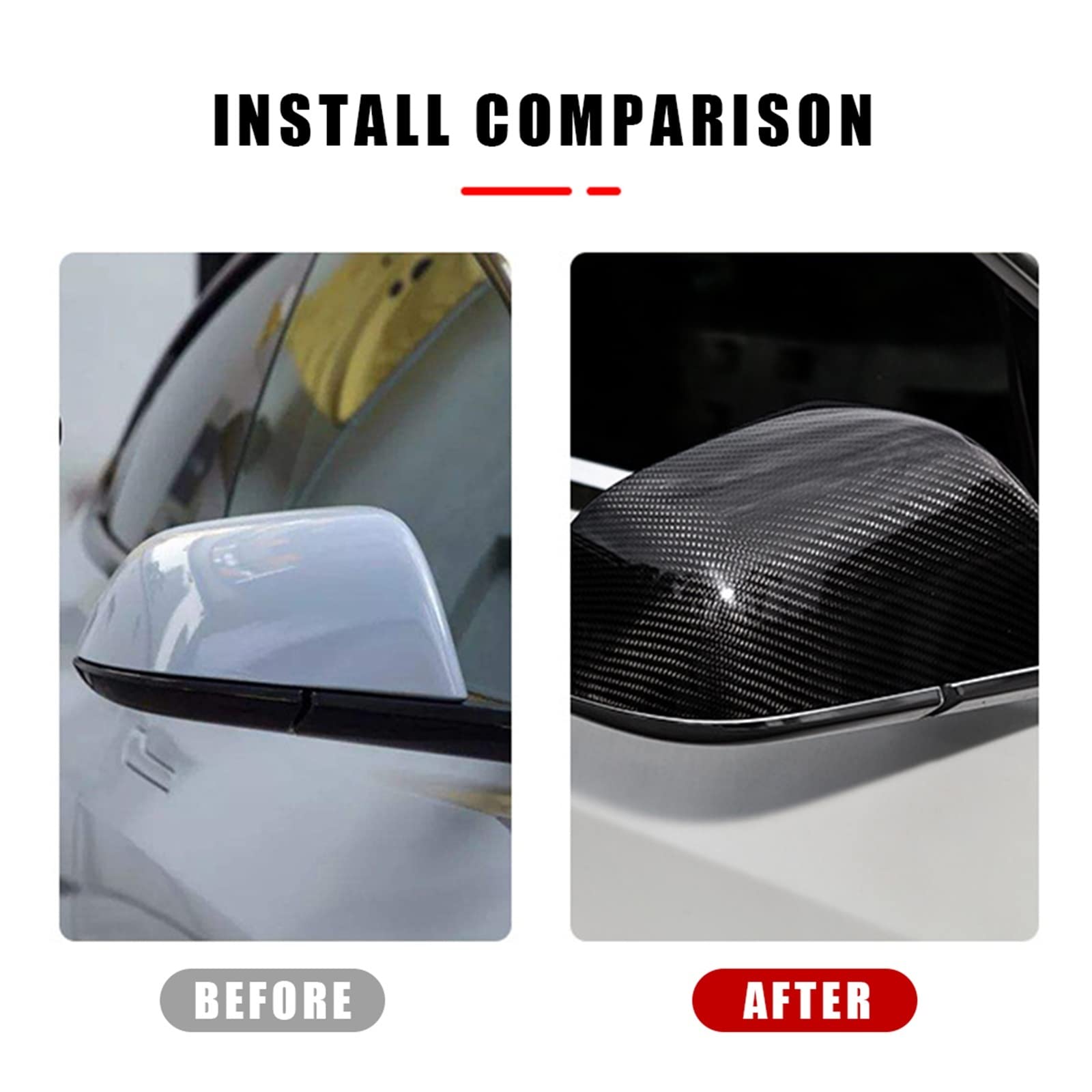 espejo retrovisor Para Tesla Para Model 3 Y Cubierta de espejo retrovisor coche Espejo fibra carbono Para mate brillante(For model Y-01)