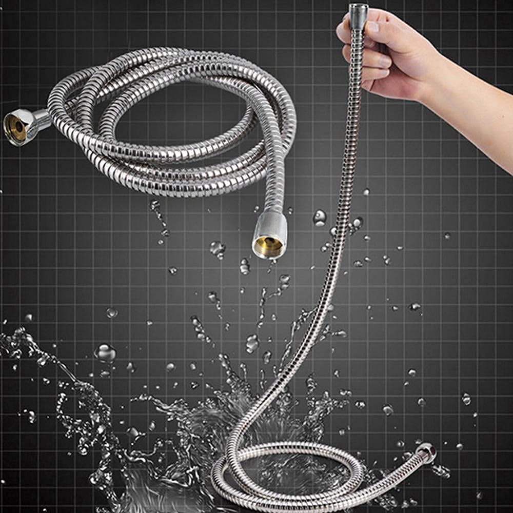 Tubo Doccia Antipiega,Tubo Doccia in Acciaio Inox, Sostituzione del Tubo Flessibile della Testa del Tubo Flessibile della Doccia in Acciaio Inossidabile(Silver,1.5M)