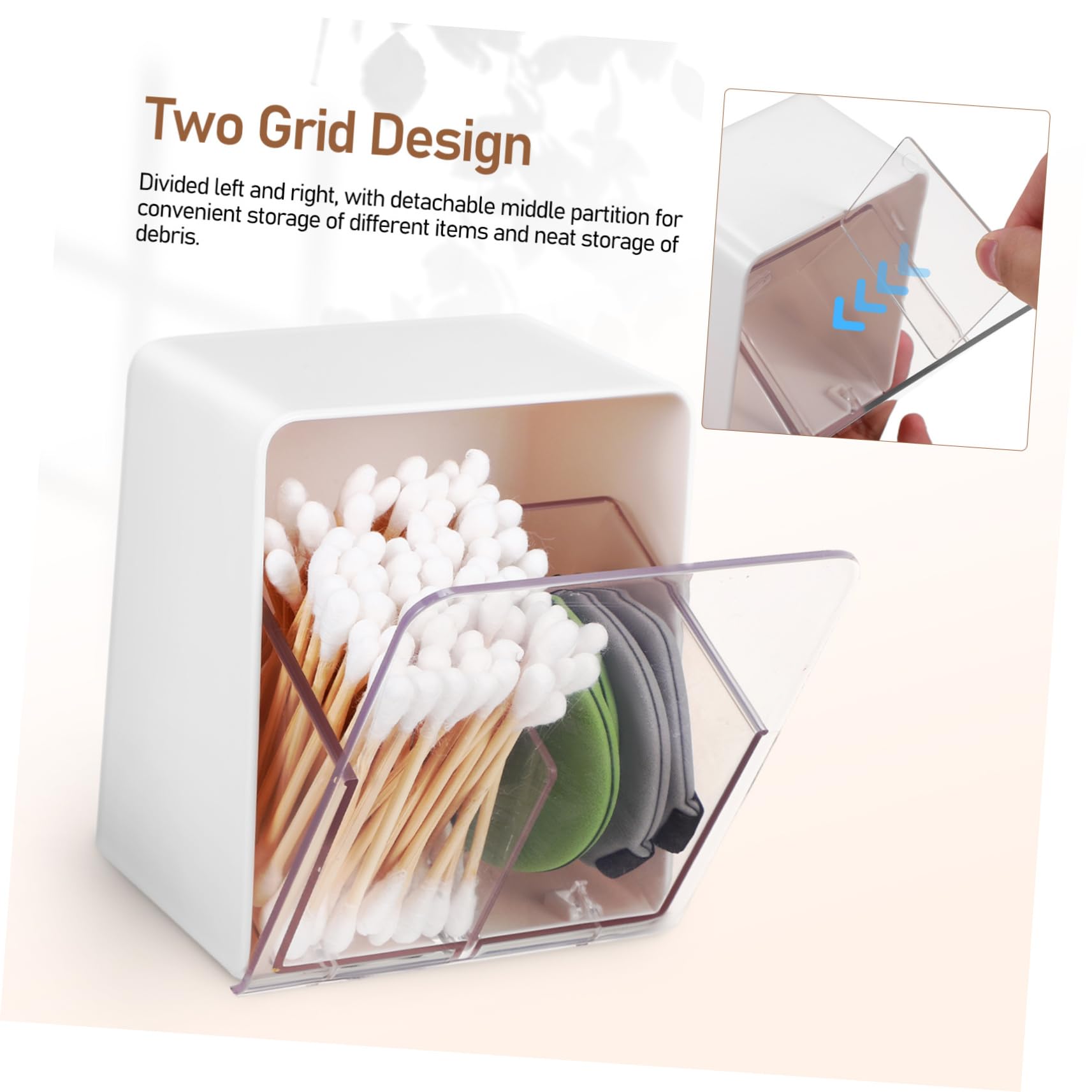 Ciieeo 5 Stück Baumwollstäbchen Halter mit Fächern Aufbewahrungsbox für Bad Kosmetik Platzsparend Große Kapazität für Schlafzimmer Badezimmer