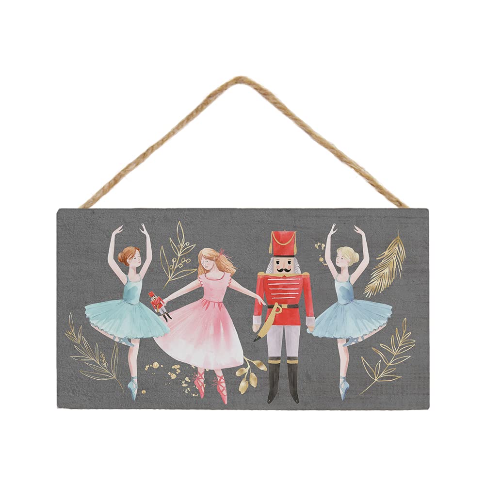 Simply Said, INC Petite Hanging Accents, Nutcrackers & Ballerinas Dancing - 5.5" x 6.5" Wood Sign PHA1510