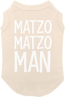 Matzo Matzo Man - Hanukkah Passover Seder Dog Shirt (Natural, X-Small)