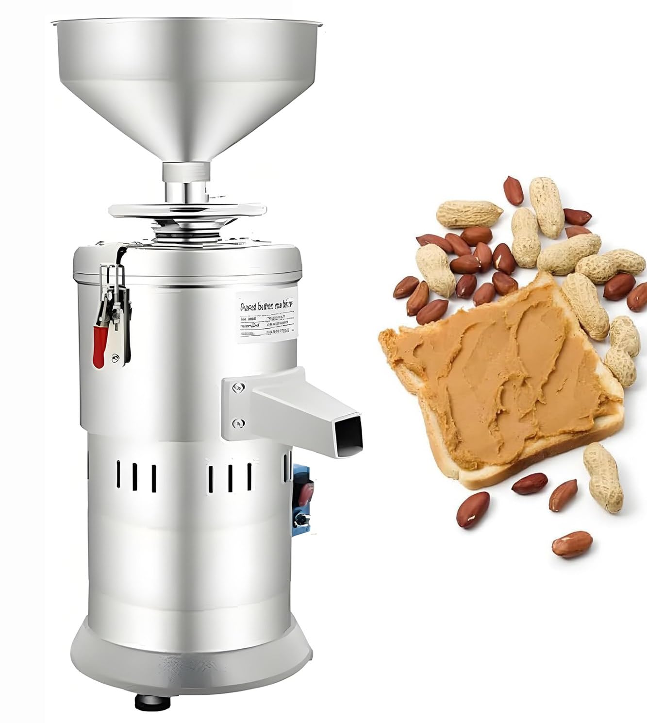Machine à beurre de cacahuète commerciale 1100 W, broyeur électrique pour noix et beurre de cacahuète,2850 tr/min, 15 kg/h, broyeur pour pâte de sésame et cacahuète, moulin à céréales et noix de cajou