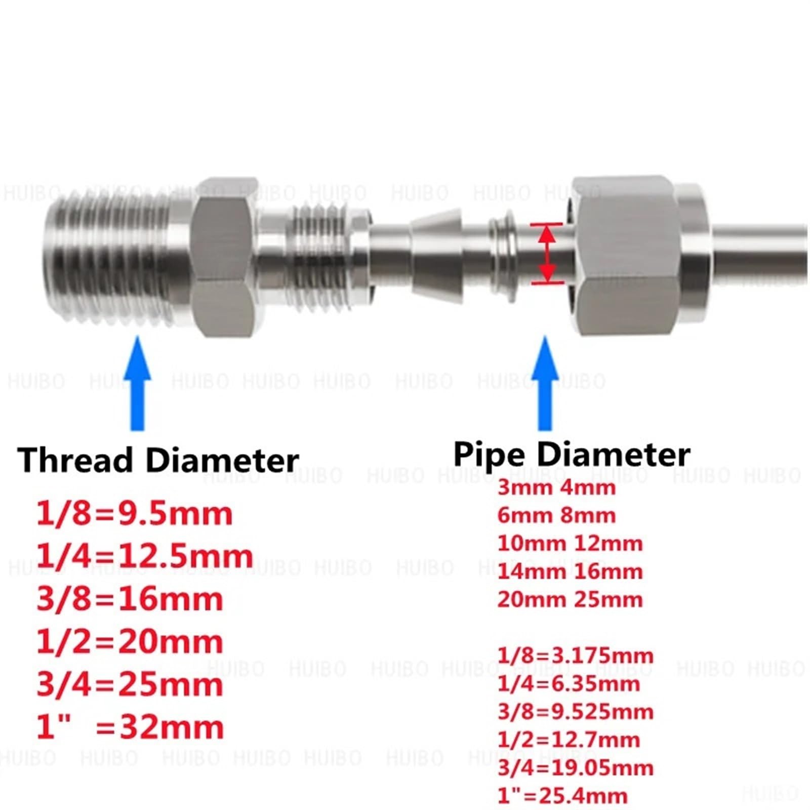 1 Pz 304 Acciaio Inossidabile Unione Di Riduzione A Compressione - Foto 3