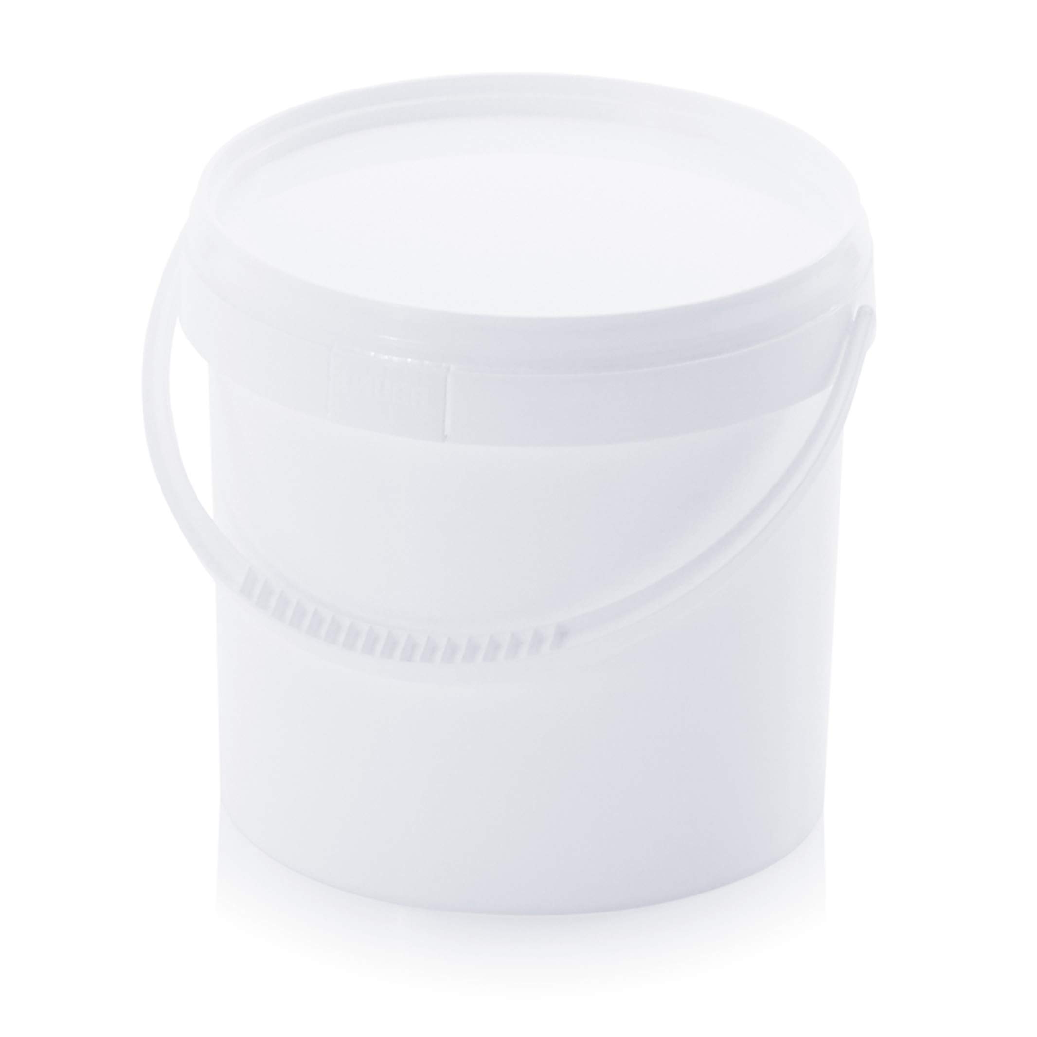 13 Secchi In Plastica Bianca Da 1,5L Con Manico E Coperchio - Multiuso Per Alimenti, Vernice, Acqua - 2