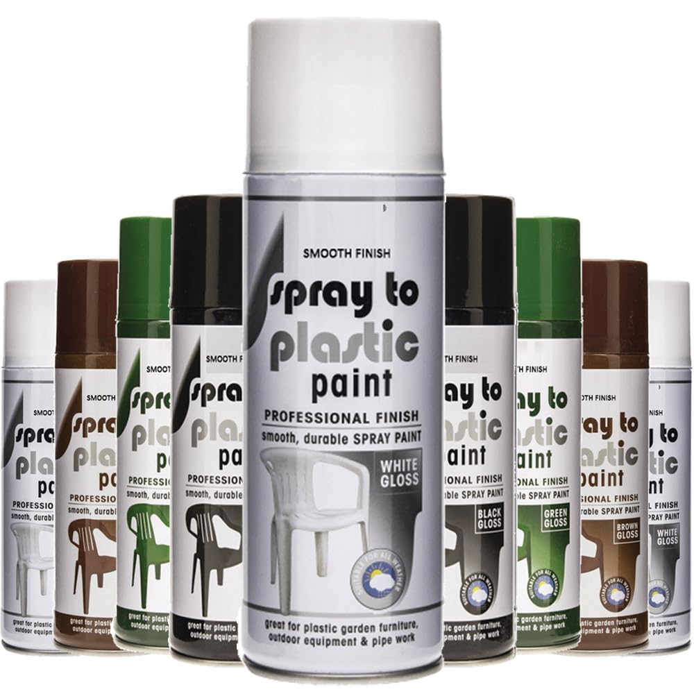 AlezyB - 1 x Plastic White Spray Paint 300ml Aerosol Spray Direct to Plastic, Restore and renew all plastic sirface used for Metal Wood and Plastic and Glass