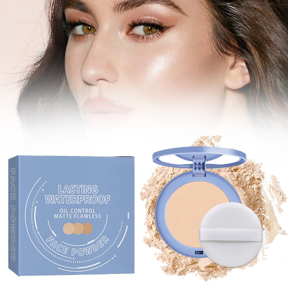 Matte Perfection Pressed Powder, Oil Control Face Pressed Powder, Waterproof Long Lasting Finishing Compacto to Achieve a Flawless Matte Complexion (