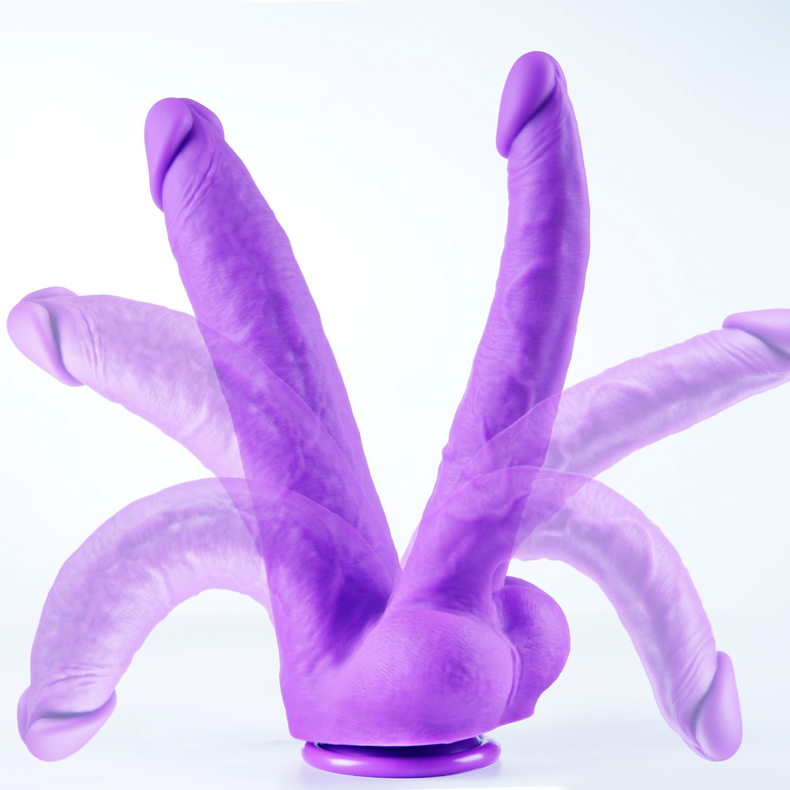Fallo gigante realistico a doppia testa - Fallo in silicone da 26 cm, grande ventosa, stimolazione anale grossolana del punto G, grande plug vaginale e anale XXL, adatto per donne e giocattoli lesbici