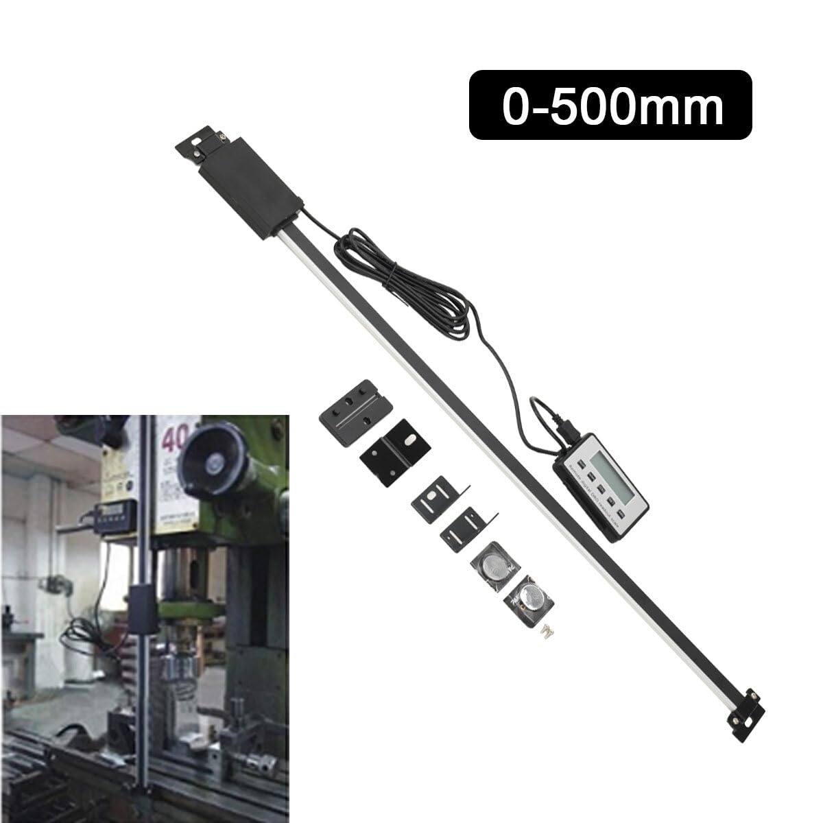 Digitalanzeige Set,Digital readout kit Auslesewaage Digitalanzeige Wegsensor genaue digitale LCD-Skala Kit für Fräsmaschinen-Drehmaschinen,Genauigkeit: ±0,06 mm,0-500 mm