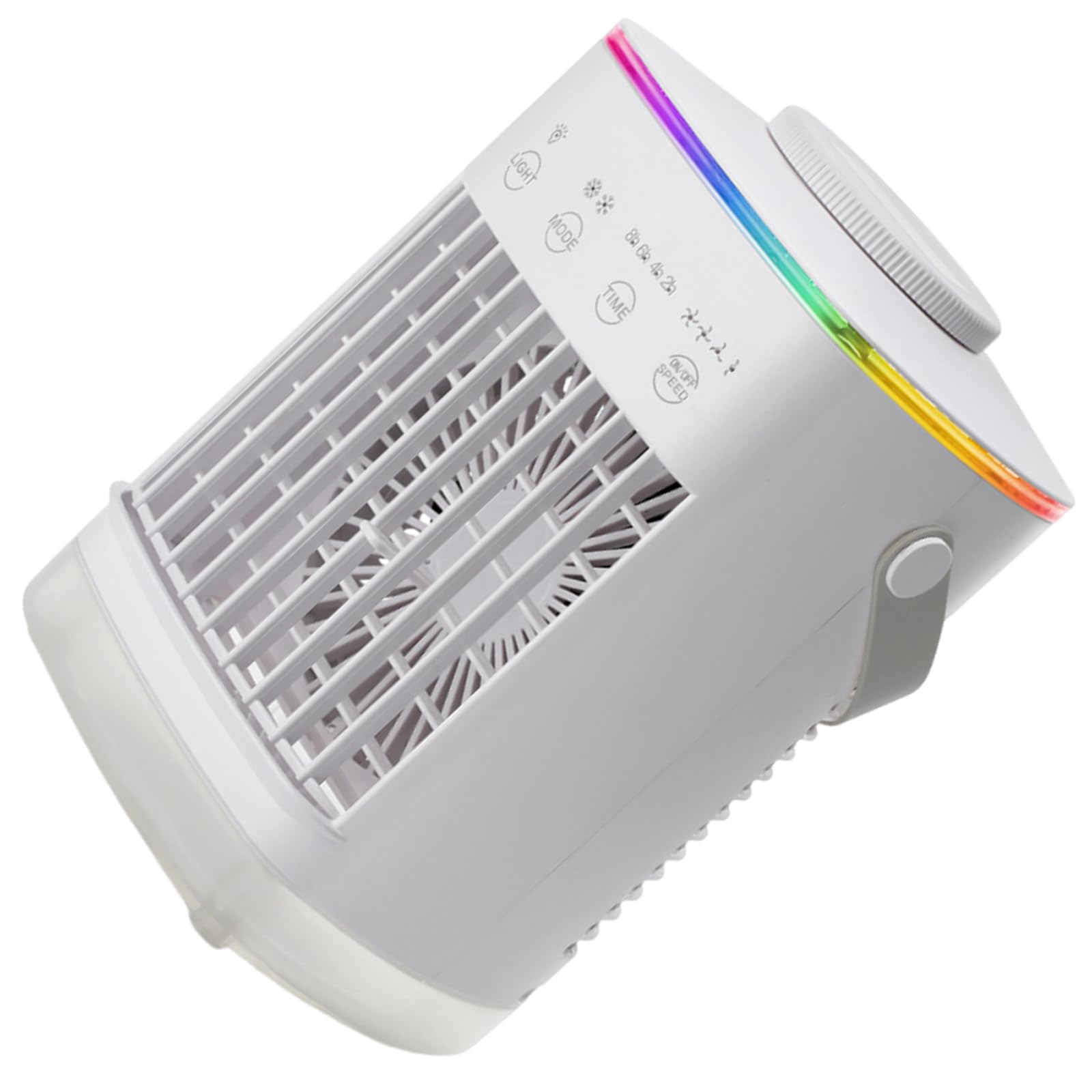 Jazuaiao Rechargeable Air Coolers 4 Winds Speeds 700ML Capacity Multicolor Ambients Lighting Evaporative Fan for Bedroom Use Bedroom Air Coolers