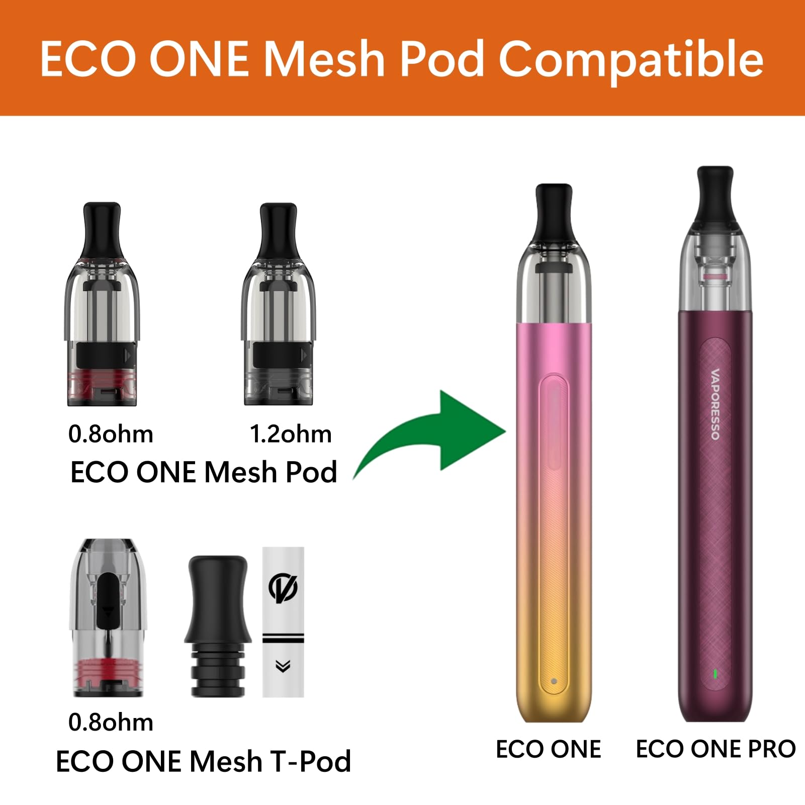 vaporesso eco one pod 0.8 Vaporesso Eco One Vape Pen Kit 1100mAh
