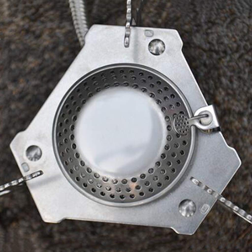 Réchaud de camping pliant en plein air Allumage électrique à économie d'énergie Kit de pique-nique portable pour la randonnée Pique-nique Trekking Réchauds de camping (Color : Silver, Size : 15 * 7.