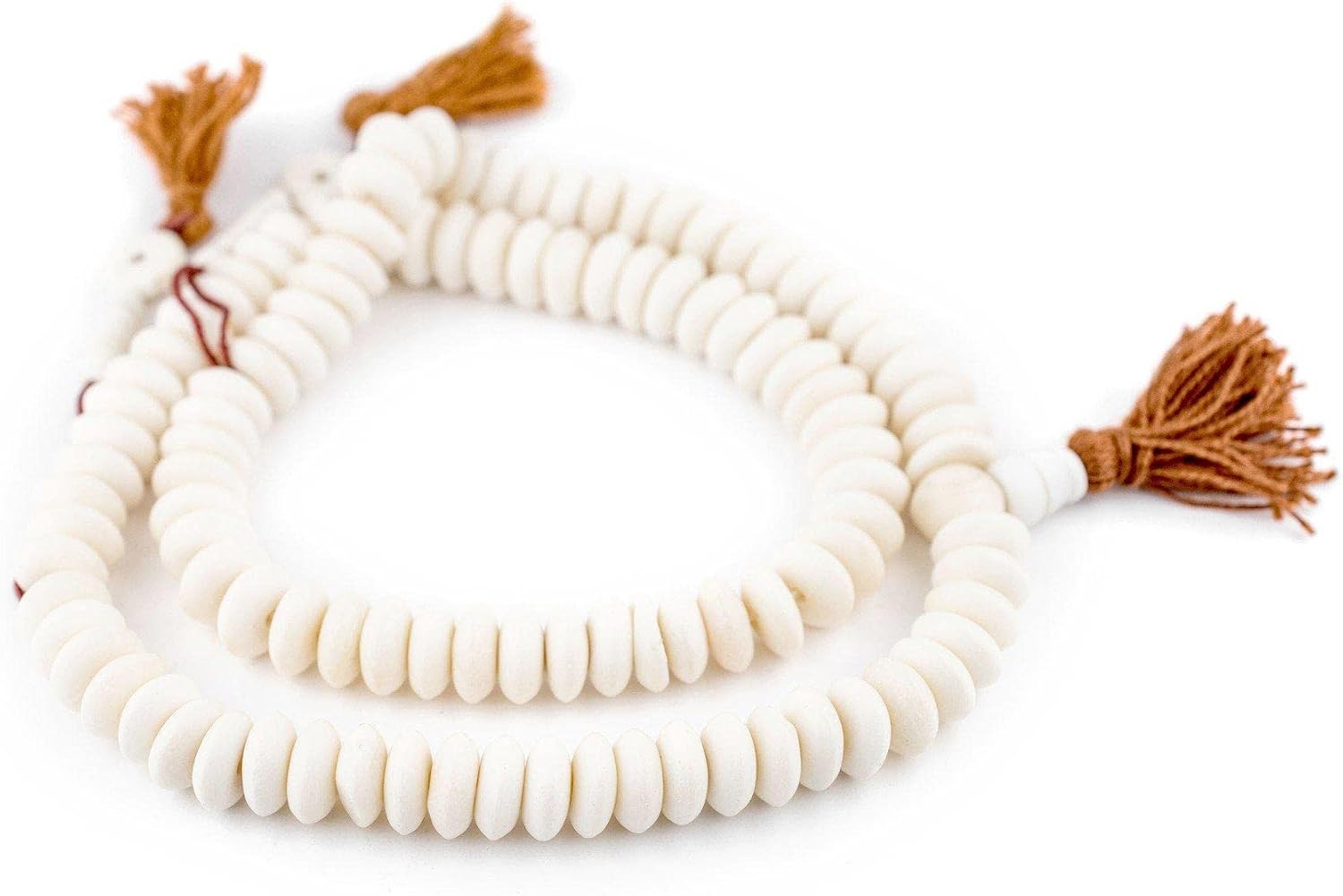 The Bead Chest White Bone Mala Disk Beads (12mm)