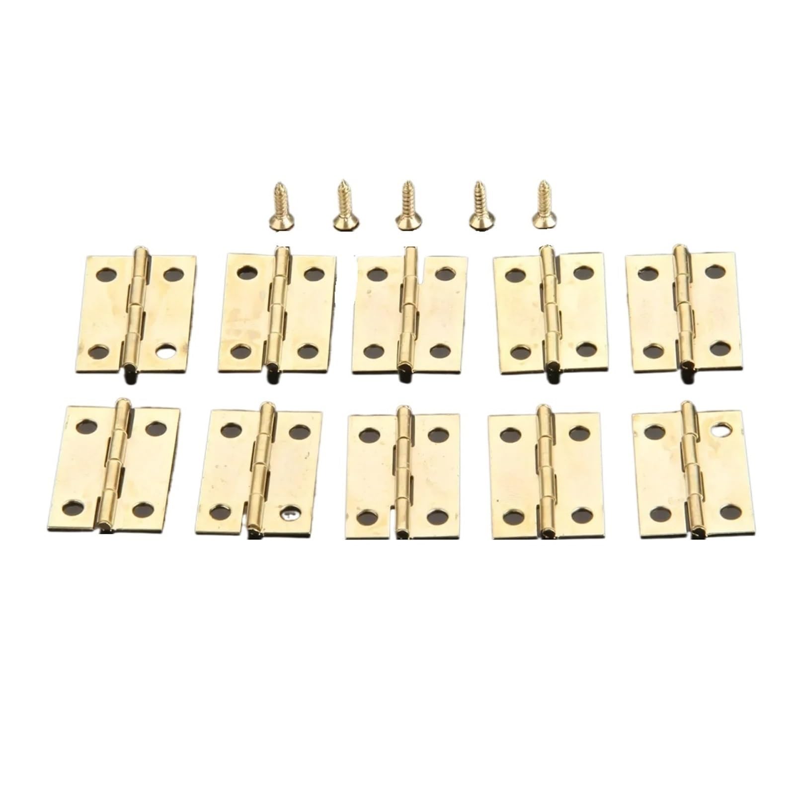 Lsnnmu Gold 30Pcs Mini Antique Bronze Hinges Square Cupboard Door For Wooden Cabinet Drawer Jewellery Box For Door(Gold)