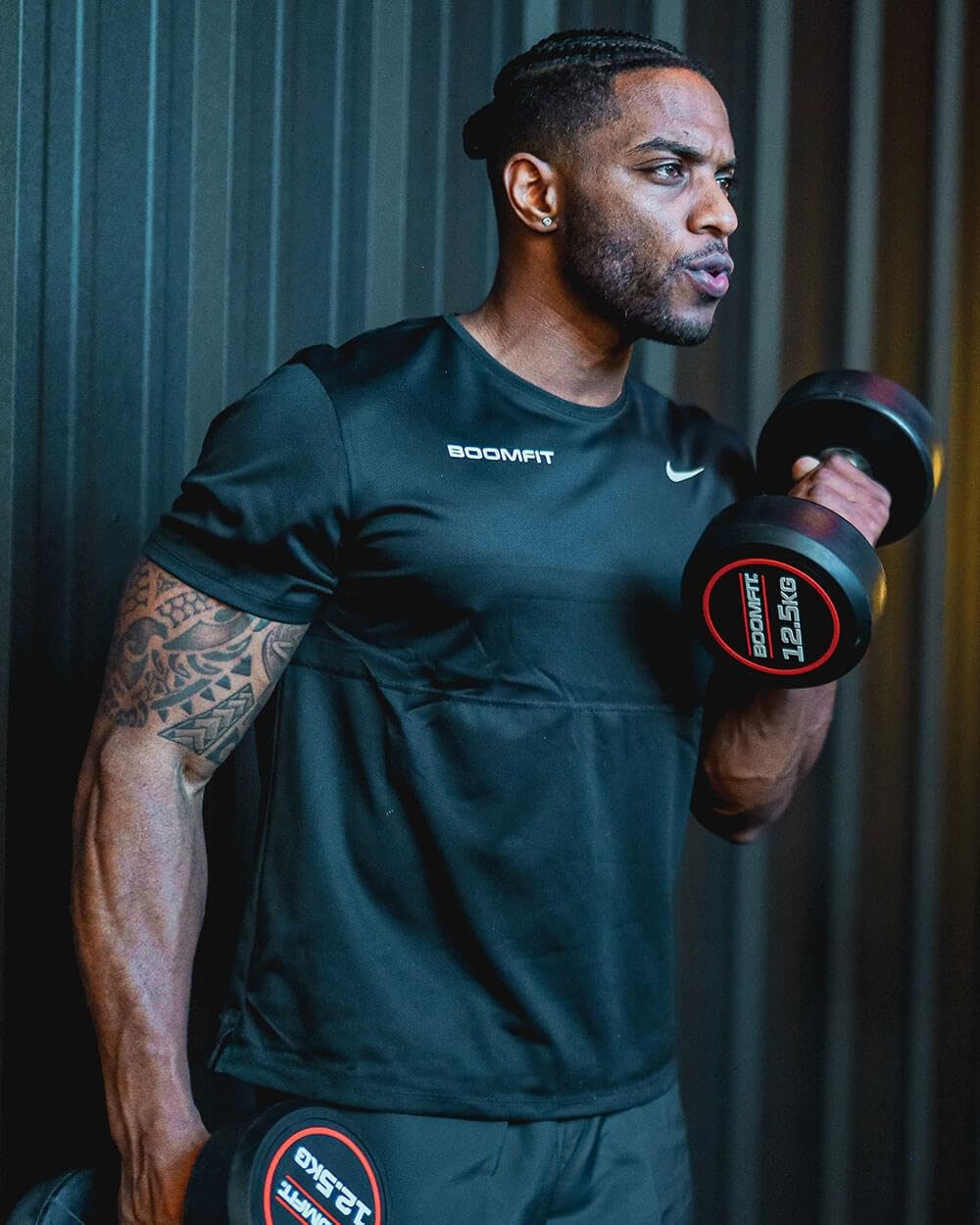 BOOMFIT Manubri per bodybuilding 1-50 kg (coppia) | Pesi da palestra in gomma silenziosi | Kit manubri per bodybuilding a casa e fitness | Aumento di massa e tonificazione | Uomo e donna