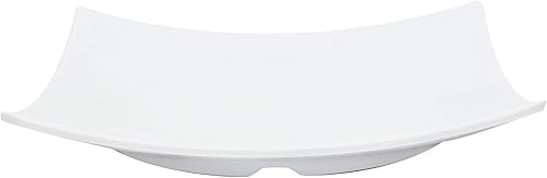 Classic vajilla de melamina blanca colección 12 3/8" plato de llamarada, 2" de profundidad, viene en docena.