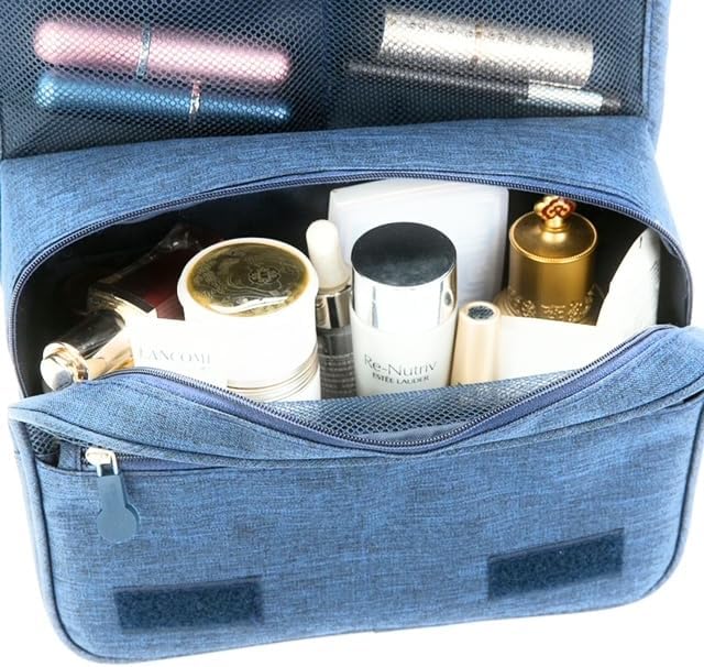 Miniatura 4 de Azul marino - Neceser de viaje organizador y bolsa de cosméticos de maquillaje para hombres y mujeres., Negro -, Neceser de viaje. Bolsa de