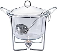Galashield 4 Quart Stainless Steel Soup Warmer Tureen - Buffet Chafer with Glass Dish, Ladle for Parties