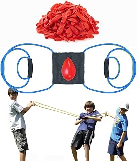 Lanzador de globos de agua (azul oscuro-1); tirachinas para globos de agua Beast de 400 yardas; 500 globos de agua