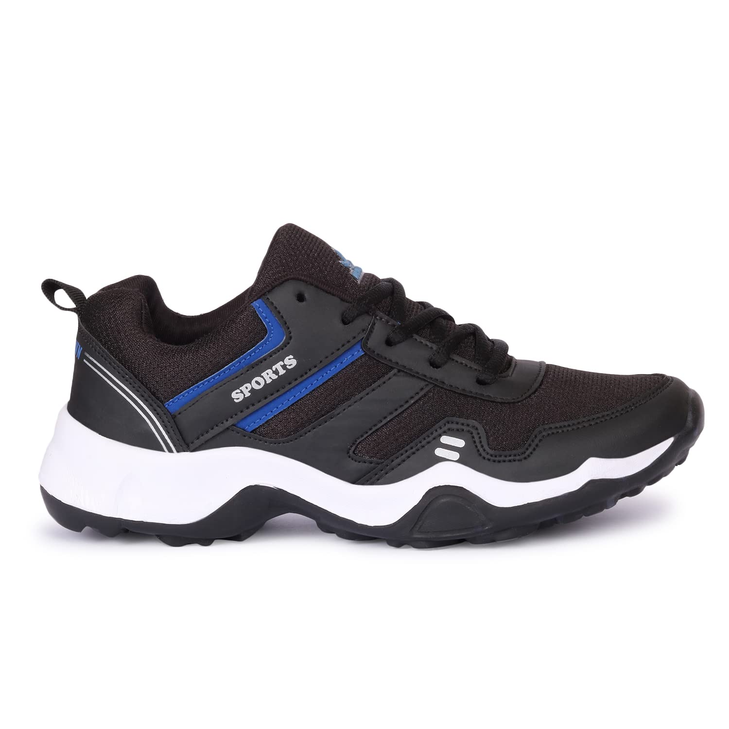 BLACKTOWN Men's Black R Blue Mesh Lace-Ups Walking/Outdoor Sneakers Casual Shoes/Sport Shoes for Men/Running Shoes 1