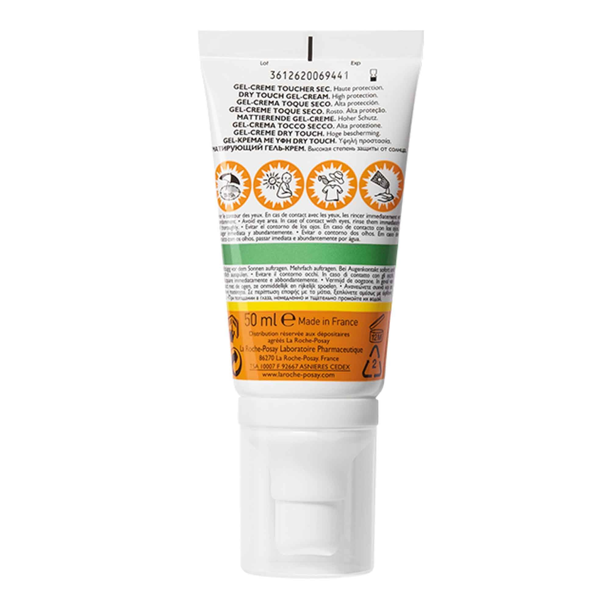 La Roche Posay Gel-Crema, Fotoprotección SPF50+, Resistente al Agua, Sudor y Arena, Efecto Matificante, Fórmula con Mexoryl 400, Anthelios UV-MUNE 400 Oil Control, 50 ml