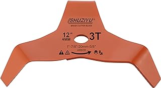 LSHUZIYU, 12", Thickness 4MM-3T Bend, Arbor 1" with 7/8"-20-5/8" Washer, Weed Eater Blade, Heavy Duty Brush Cutter Blade, Steel Blade. Suitable for Husqvarna, Makita Brush Cutter
