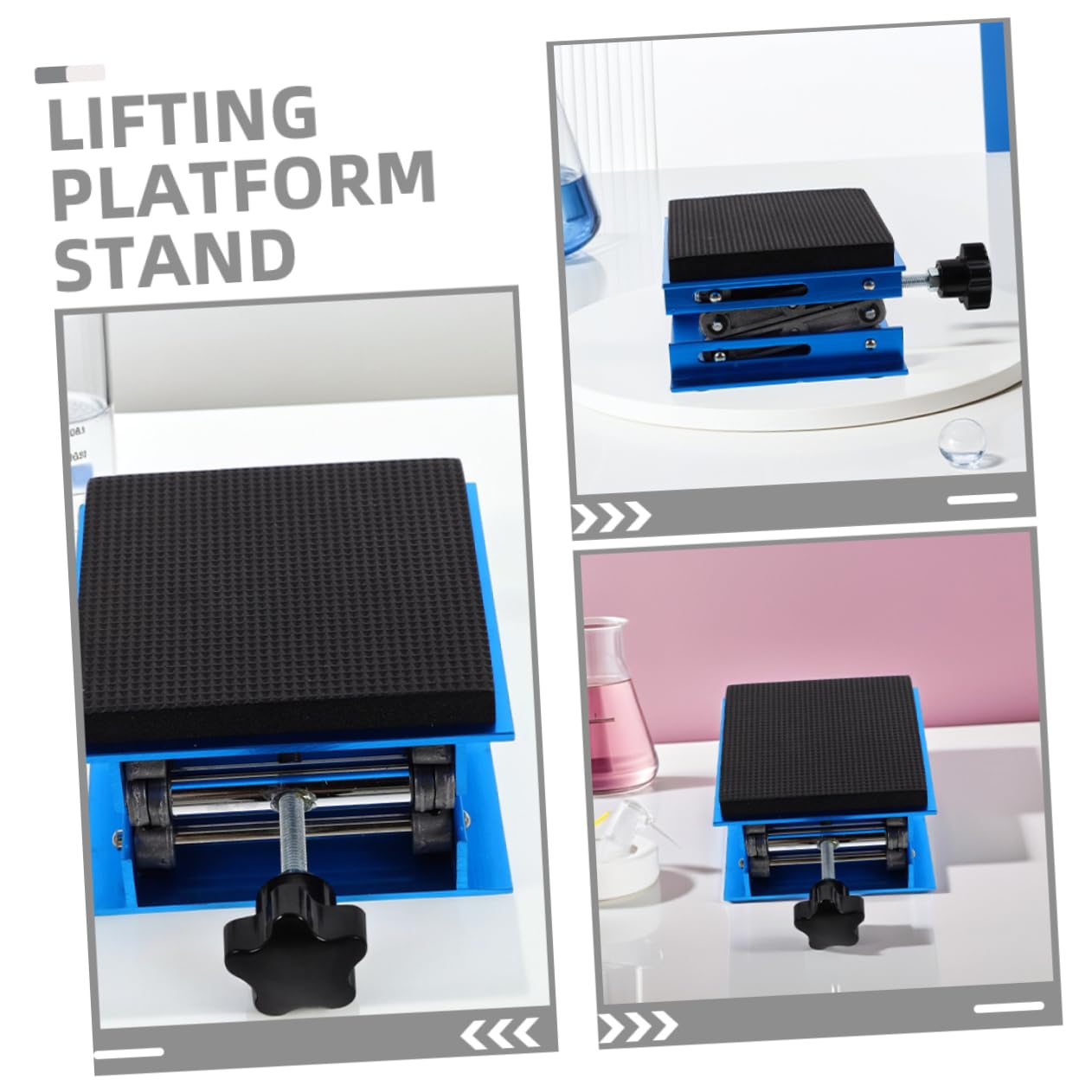 Veemoon Plataforma Elevadora de Laboratorio de Aluminio 15x15cm con Diseño Antideslizante y Amortiguación para Equipos Científicos y Experimentos