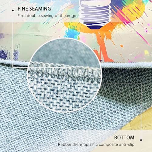 Tapis de chambre aquarelle extra large 120x210cm multicolore à poils courts