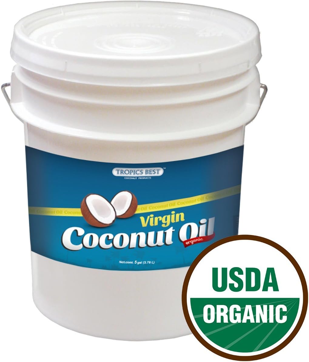 5 Gallon Coconut Oil - 100% USDA Certified Organic Virgin