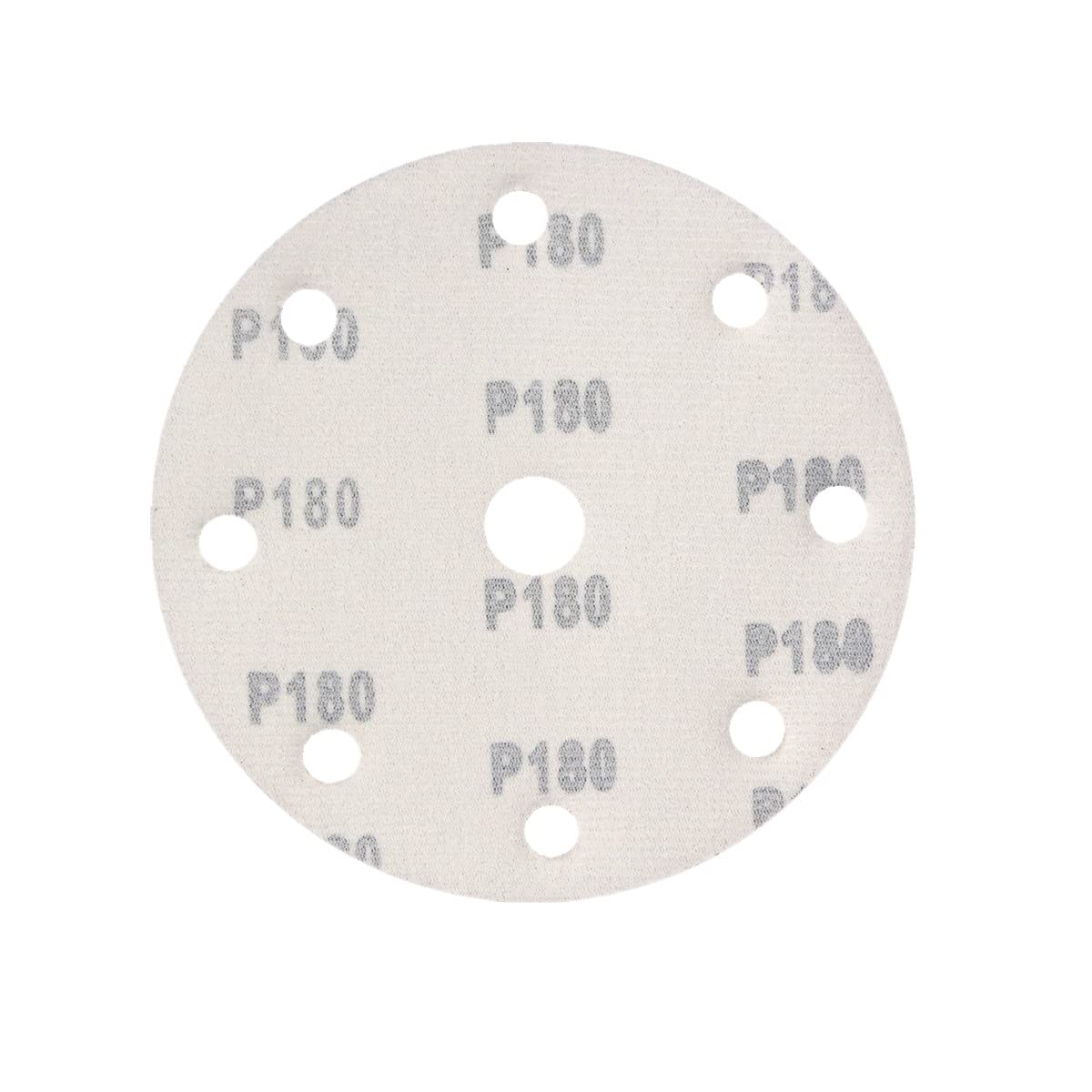 Discos de lija excéntricos (25 unidades, 150 mm de diámetro, 9 agujeros, grano P180)