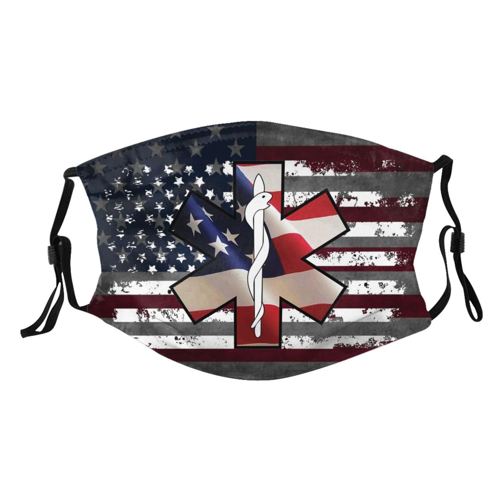 American Flag EMS Star of Life EMT Adult Dust Mask Adjustable Dust Face with 2 Filter16