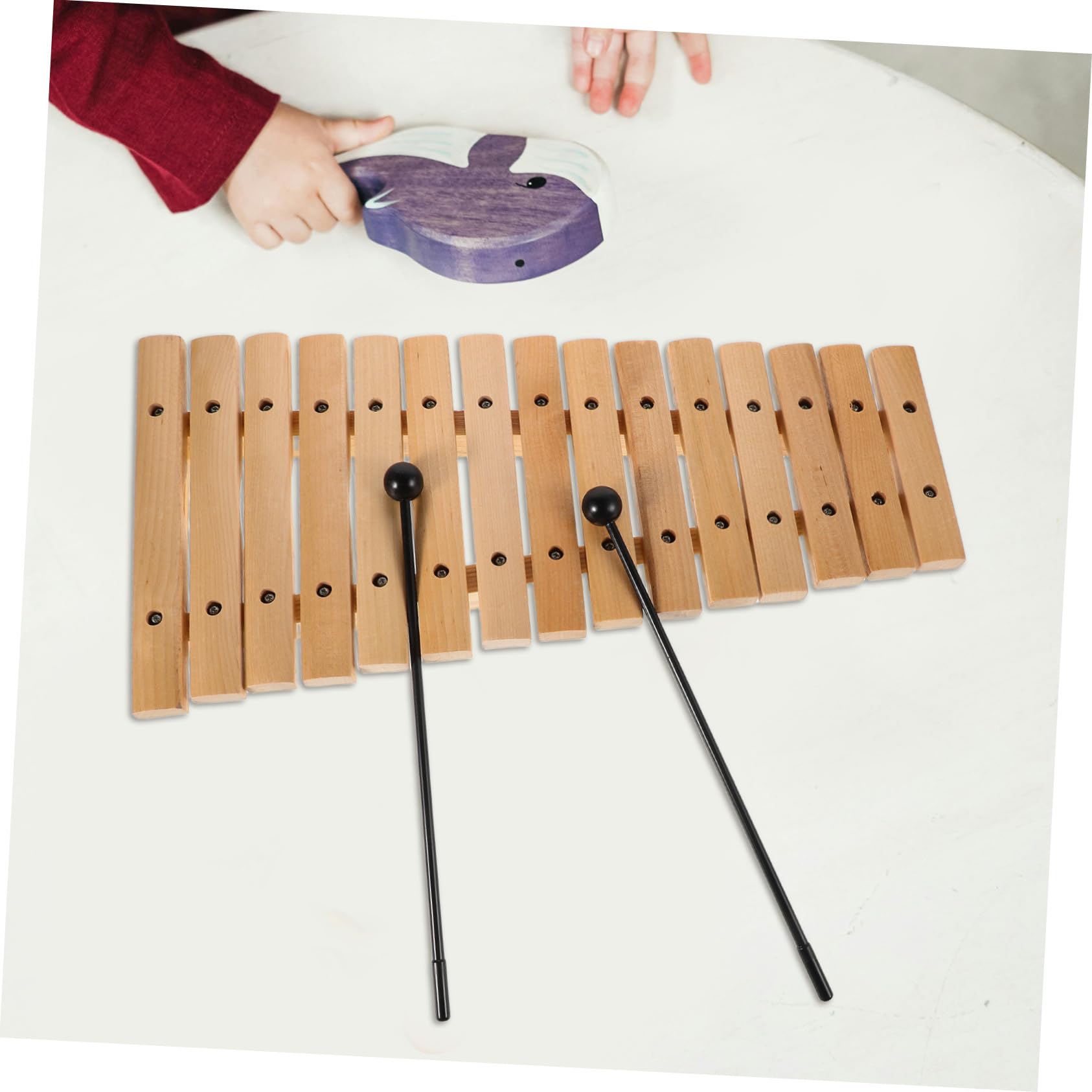 Xilofono 15 Note in Legno e Plastica per Ragazzo Ragazza Piccoli | Strumento Orff Educativo, Facile da Imparare, per Asilo e Home Education