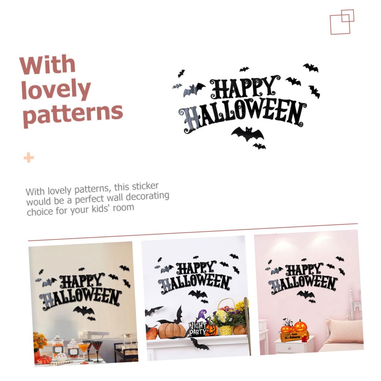 TOPBATHY 4 Set Di Decorazioni Di Halloween Pipistrelli Decorazione Di Pipistrelli Di Halloween Decalcomania Da Parete Decorazione Adesivi Per Decorazioni Festive Per La Casa