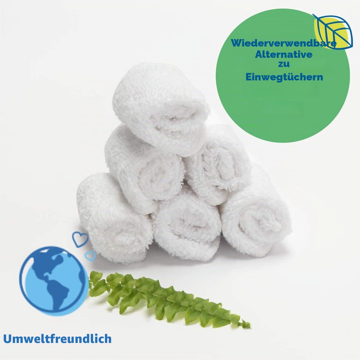 Cheeky Wipes - Bio-Premium-Babytücher aus schwerer Baumwolle, weiß, 25 Stück – 15 x 15 cm
