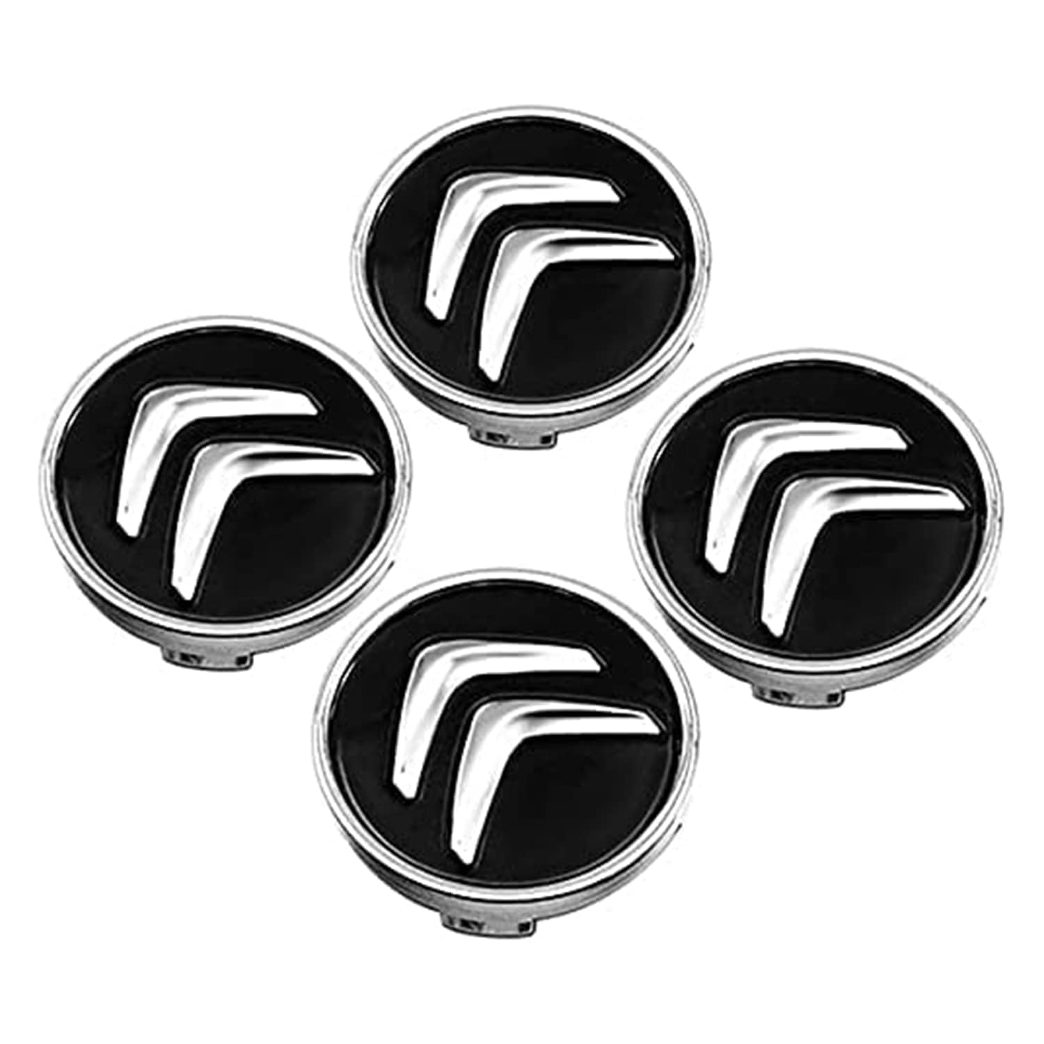 Juego De 4 Tapacubos Decorativos Para Citroën Berlingo II (2012-2015, Minivan) – Diámetro Interior 56 Mm, Fondo Negro Con Detalle Rojo, Resistentes Y Fáciles De Montar