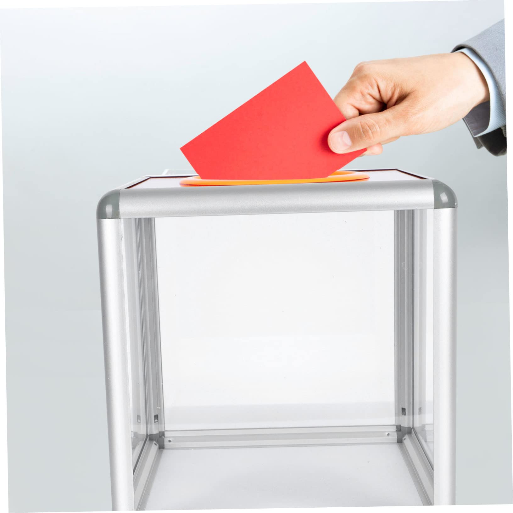 Caja Transparente para Sorteos Diseño Simple y Aleación de Aluminio Resistente al Óxido, Adecuado para Buzón de Oficina y Papeleo