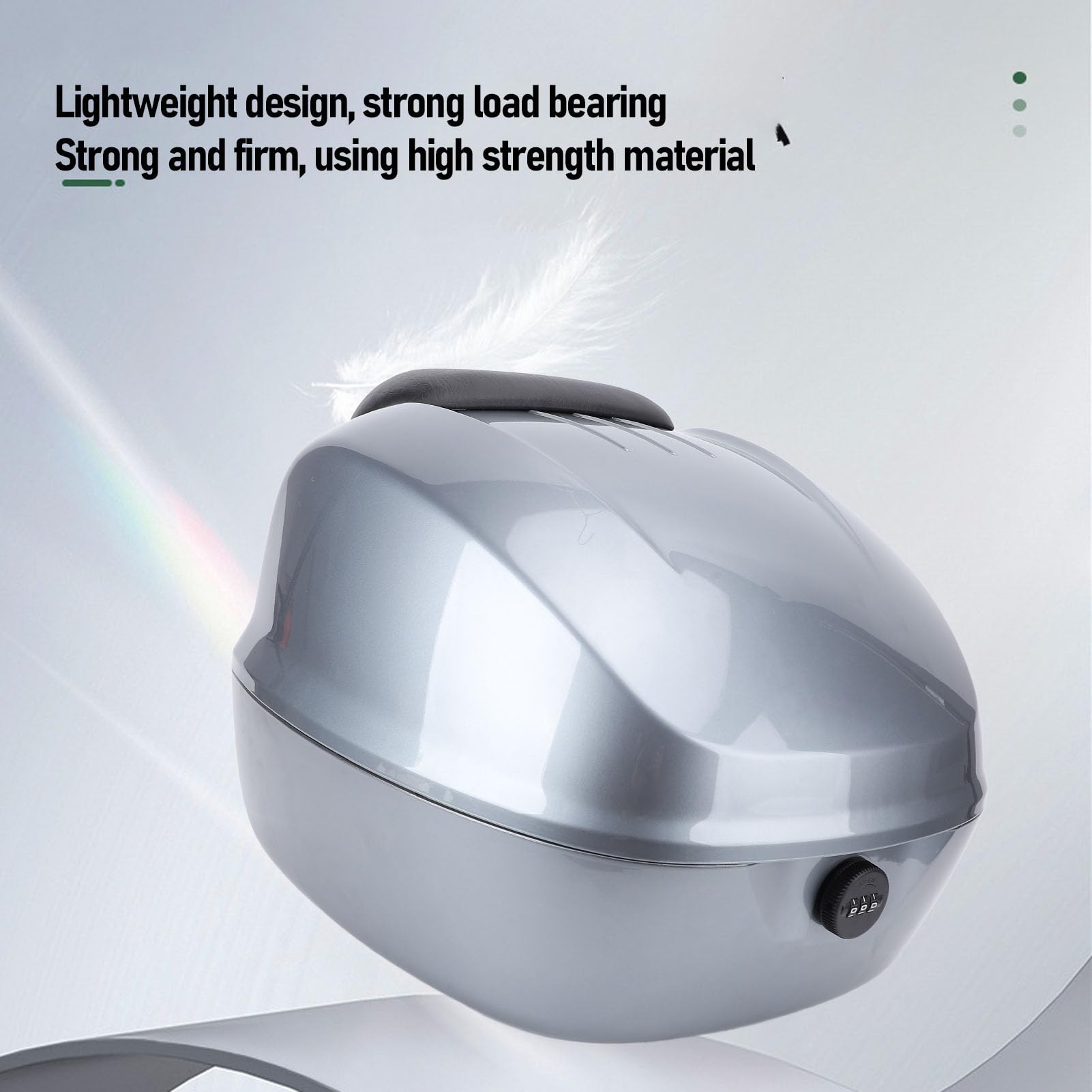 Generic Górna Obudowa Motocykla Wodoodporna Skrzynka Tylna do Hulajnogi Elektrycznej, Zamek Szyfrowy Materiał ABS Pojemność 33 L do Motocykli, Skuterów (GRAY)