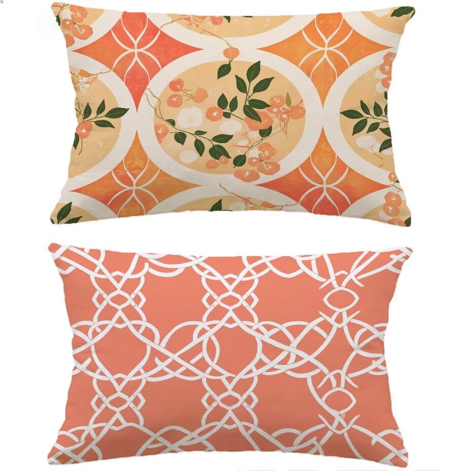 Housse de coussin de jardin rose 50x70 pour sublimer votre canapé en rotin et salon de terrasse