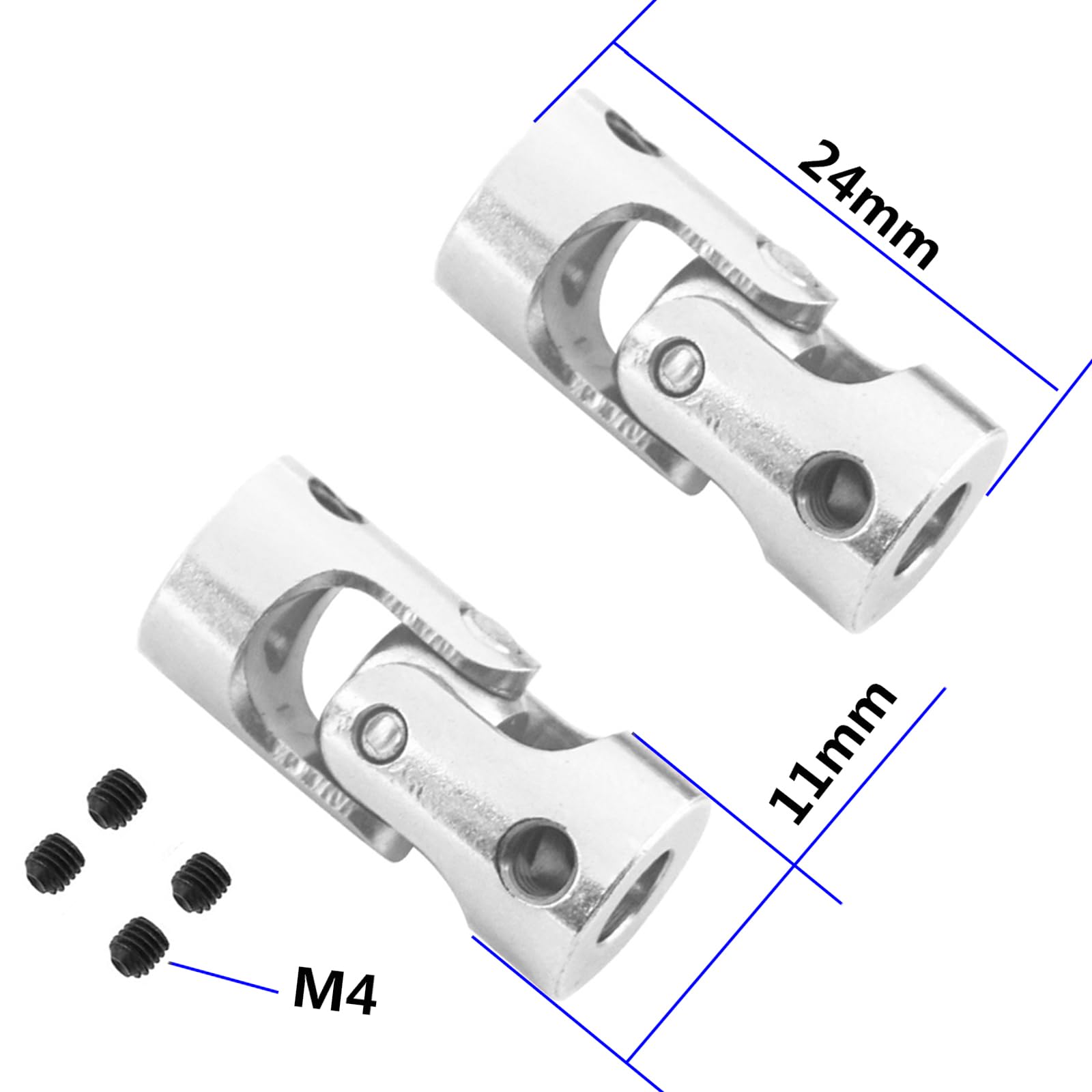5Pack Vgoohobby Universal Rotatable Steering Shaft U Joint Coupling Motor Connector Coupler for RC Car Robot Crawler Boat (6mm to 6mm)
