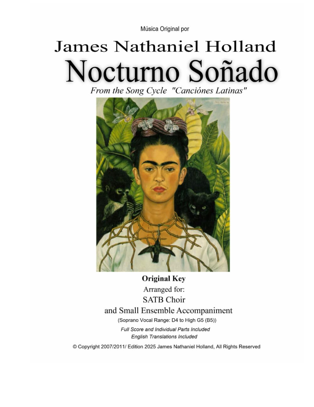 Nocturno Soñado SATB partition chant choral pour concert de musique de chambre
