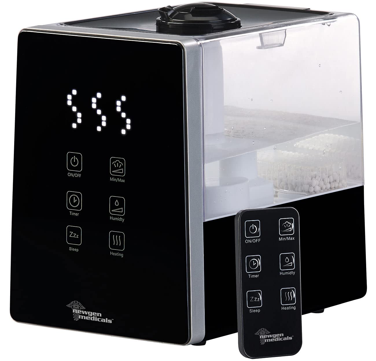 Humidificador ultrasónico digital LBF-610 con niebla fría/caliente, temporizador, ionizador y depósito de 6 L