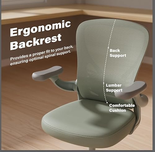 Miniatura 7 de Modoway Sillas de escritorio con ruedas y brazos Silla de oficina ergonómica de malla con capacidad de 300 libras (negro-1 unidad)