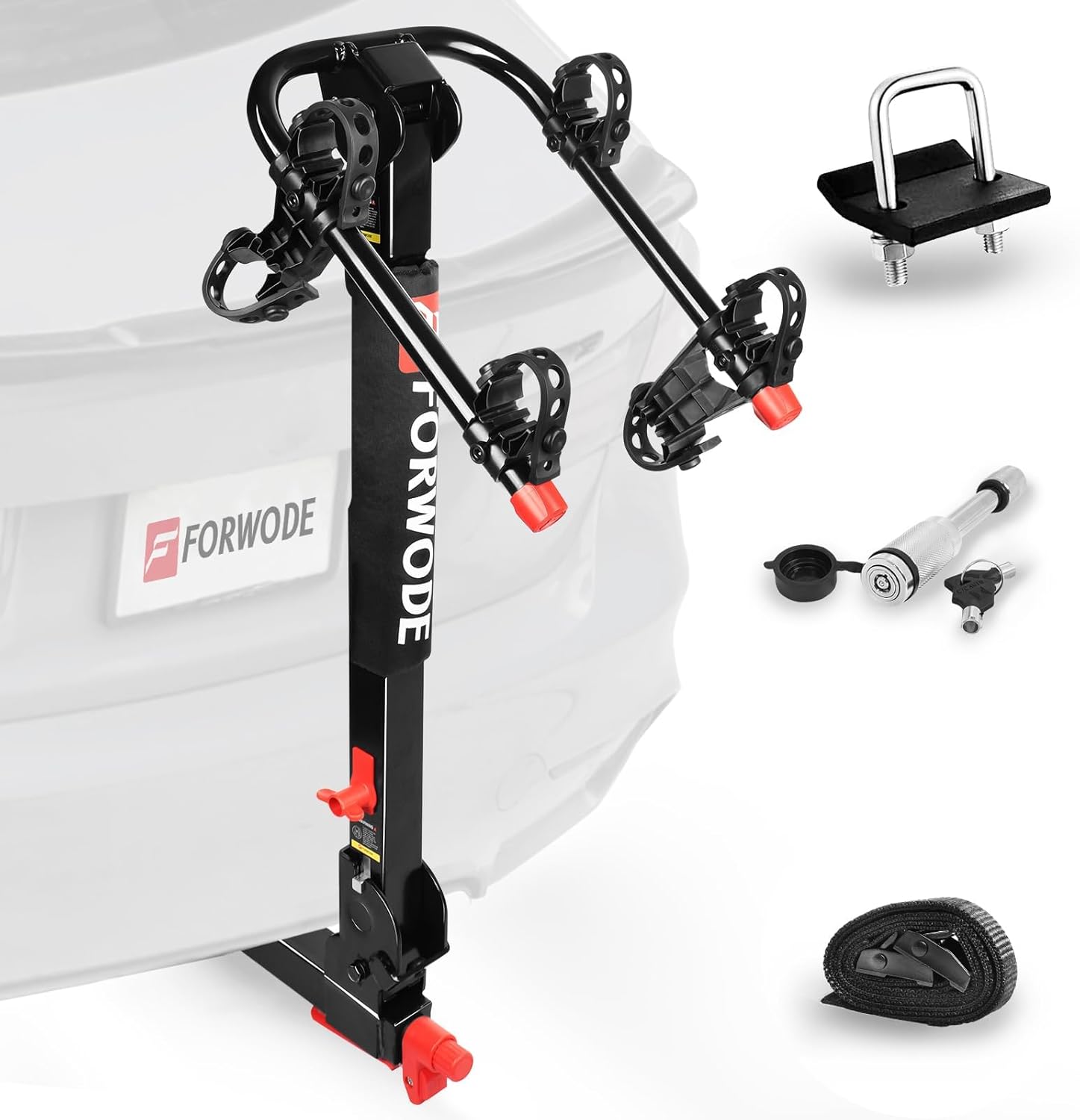 Forwode 2-bike hitch mount rack (2-in-2) with tilt & fold